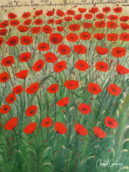 Champs de coquelicots 100 x 80