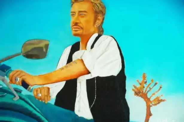 Johnny sur sa Harley - collection privée