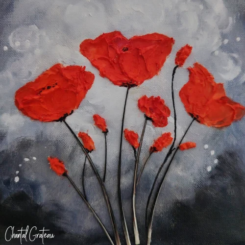 Amour de Coquelicots 20x20