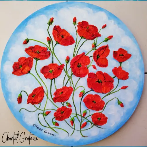 Ronde de coquelicots 40x40